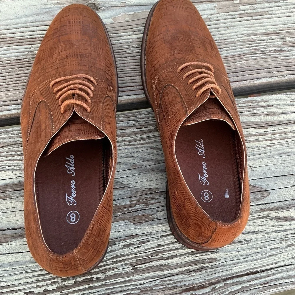 Ferro Aldo Men's Brown Leather Dress Shoes